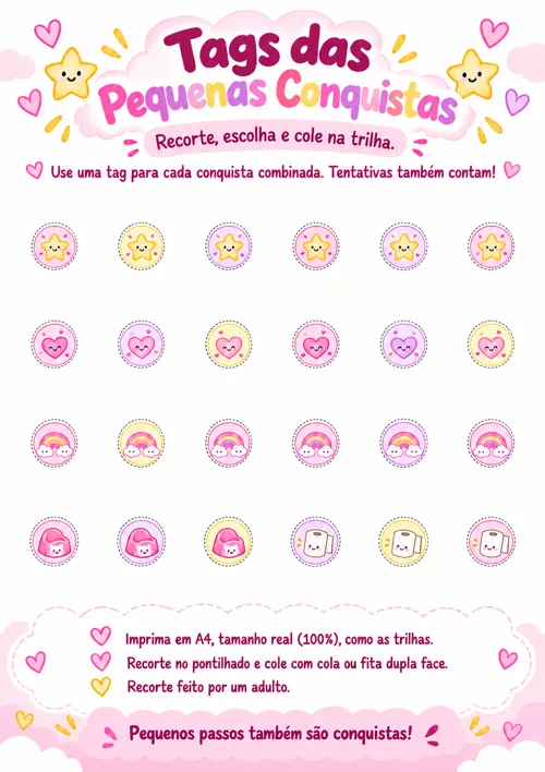 Folha de tags na paleta rosa